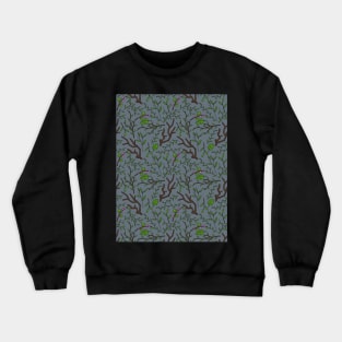 Grey deep dark forest. Saturated dark pattern. Crewneck Sweatshirt